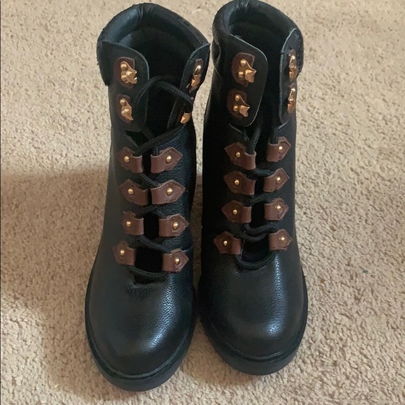 SOLD Leather calf hair suede booties - Picture 3 of 7